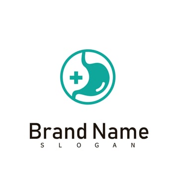 stomach health medical logo design symbol vector
