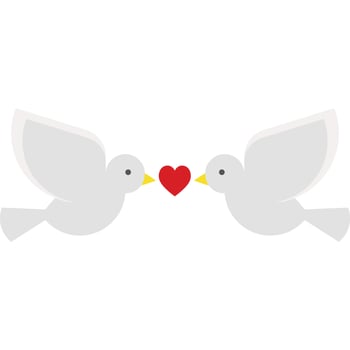 Love Bird Icon in Colored Outline Style vector