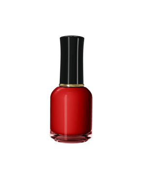 Creative flat lay of fashion bright Red nail polish Minimal style Top view 3d illustration png