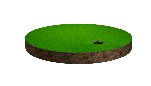 3d golf field on green grass island Elite sport banner Cross section 3d illustration png