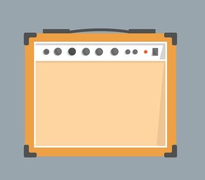 Guitar and Bass Amplifier for Rock Music vector