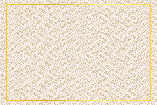 Pattern with geometric elements in golden tones and golden frame, abstract background for design vector
