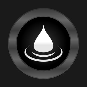White drop of water on a black background. A vector illustration