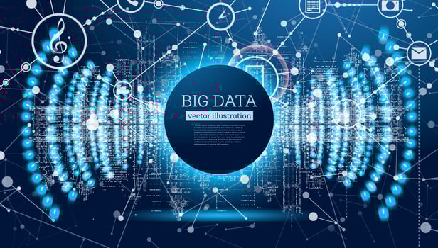 Big Data Futuristic Science Background with Copy Space. vector