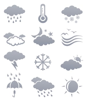 Set of icons weather. A vector illustration