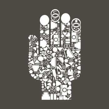 Hand made of wedding. A vector illustration