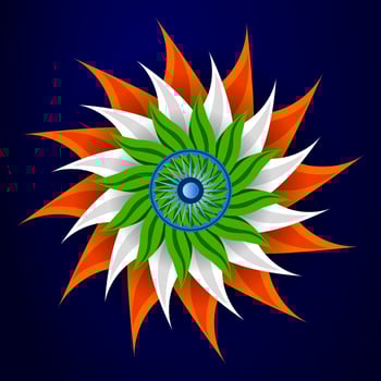Indian flag floral background for independence day vector
