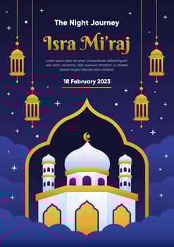 Isra Miraj Celebration Event Poster vector