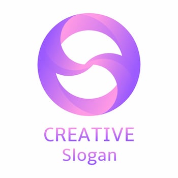 Modern circle connect logo vector isolated illustration. Abstract circle vector for logo, icon, sign, symbol, design or decoration. Modern purple circle connection for company logo template