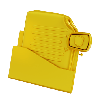 3D Illustration golden document security folder png