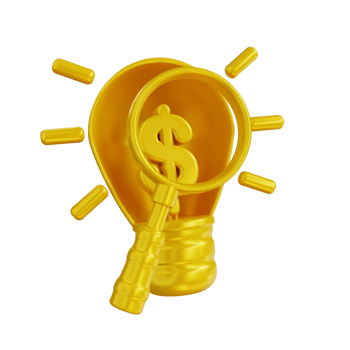 3D Illustration golden financial idea analysis png