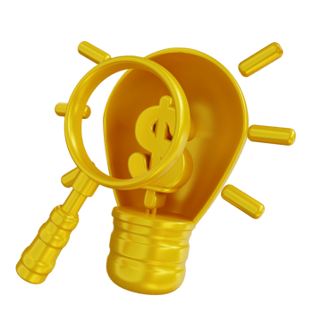 3D Illustration golden financial idea analysis png