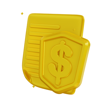 3D Illustration golden financial security documents png