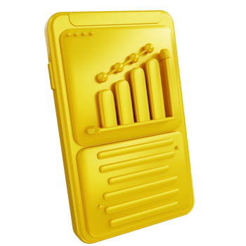 3D Illustration golden mobile web data analysis png