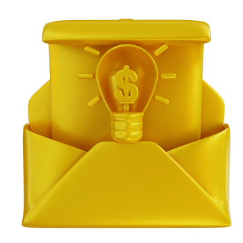 3d illustration golden can letter idea png
