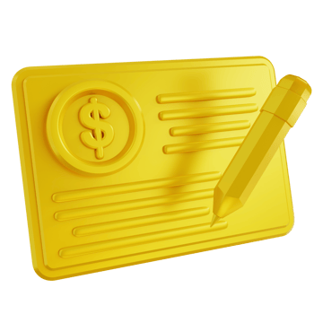 3d illustration golden of financial report writing png