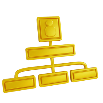 3d illustration golden of hierarchy chart png