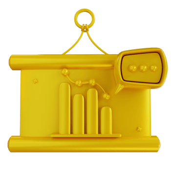 3d illustration golden of data presentation png