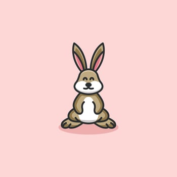 CUTE RABBIT CONCEPT LOGO DESIGN vector