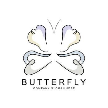 Butterfly Logo Design, Beautiful Flying Animal, Company Brand Icon Illustration, Screen Printing, Salon vector