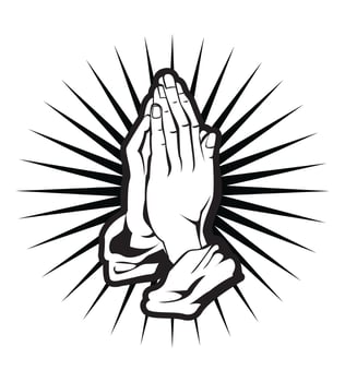 Vector illustration of praying hand