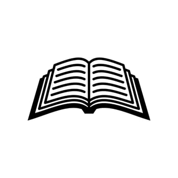 Open the book vector icon template black and white. Book Icon