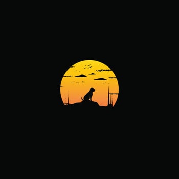 Retro vintage sunset sunrise vector logo icon design image vector stock templates