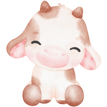 Cute Baby Cow watercolor Illustration png