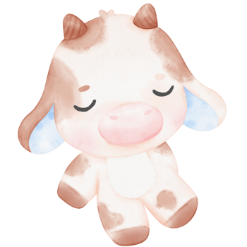 Cute Baby Cow watercolor Illustration png