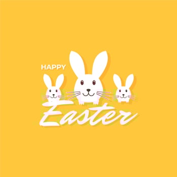 vector graphic of happy easter rabbit greetings