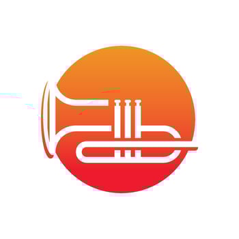 Musical instrument simple icon trumpet for jazz music vector