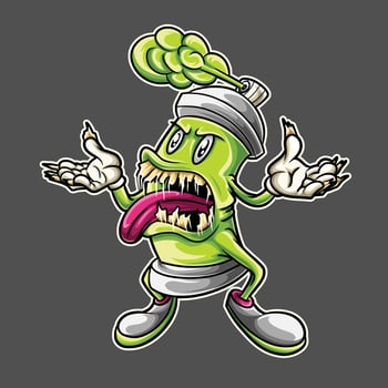 Angry Graffiti Spray Cartoon vector