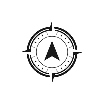 Compass vector black and white logo template