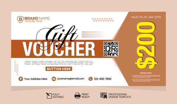 Vector Gift Voucher Design Template