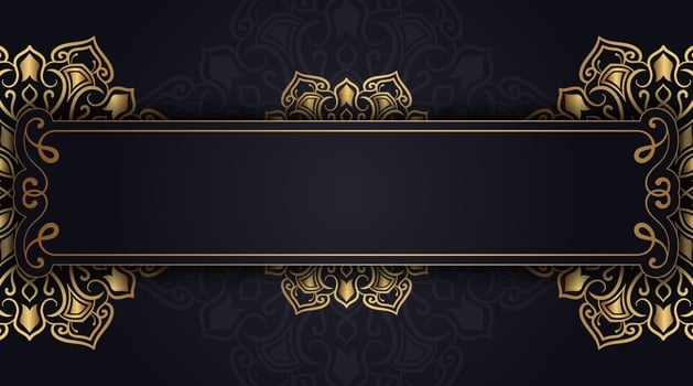 Luxury background with golden mandala ornament vector