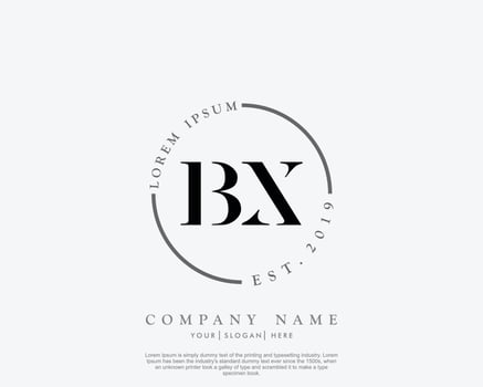 Initial BX Feminine logo beauty monogram and elegant logo design, handwriting logo of initial signature, wedding, fashion, floral and botanical with creative template vector