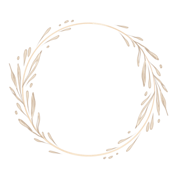 Golden decorative Circle floral Frame. Botanical round Wreath with branches, herbs, plants, and leaves. Rustic wedding border png
