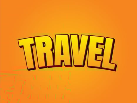 Travel 3D Text Effect vector