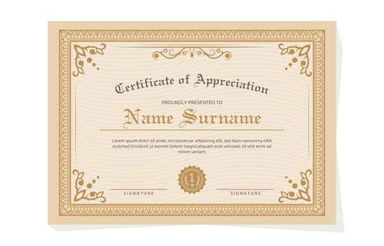 Victorian Classic Certificate Design vector