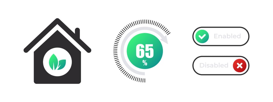 Smart home eco mode control. Smart home interface. Vector illustration