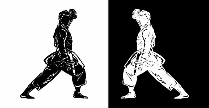 pencak silat karate logo vector illustration