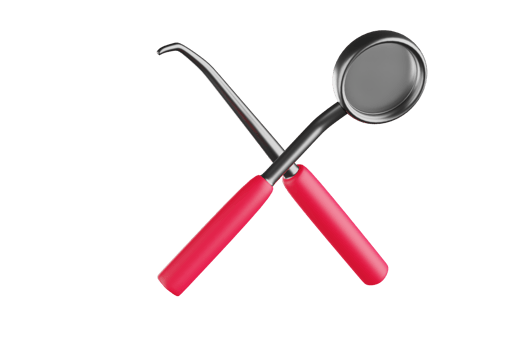 Icon with dentist's tools in cartoon style png