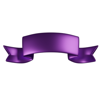 Purple blank label ribbon icon 3d render illustration png