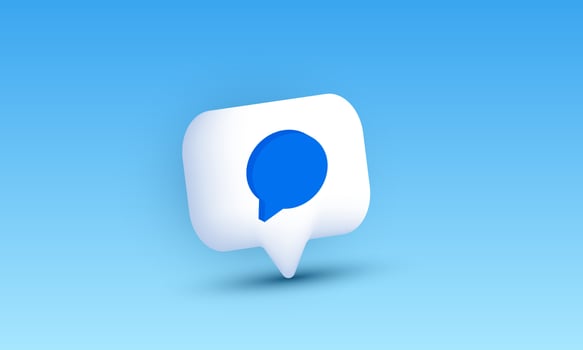 illustration realistic message bubble chat modern icon 3d style creative isolated on background vector