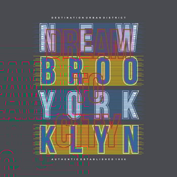 brooklyn new york lettering graphic typography vector print