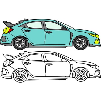 car vector image for coloring book