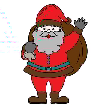 cartoon santa claus pictures for coloring book vector