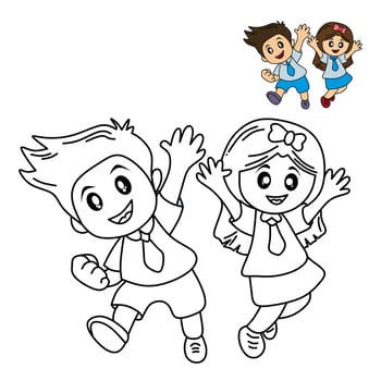 Student for coloring pages vector