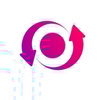Recycle arrow symbol Means using recycled resources vector