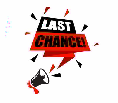 Megaphone speech bubble and last chance. Banners for business advertising and marketing. vector